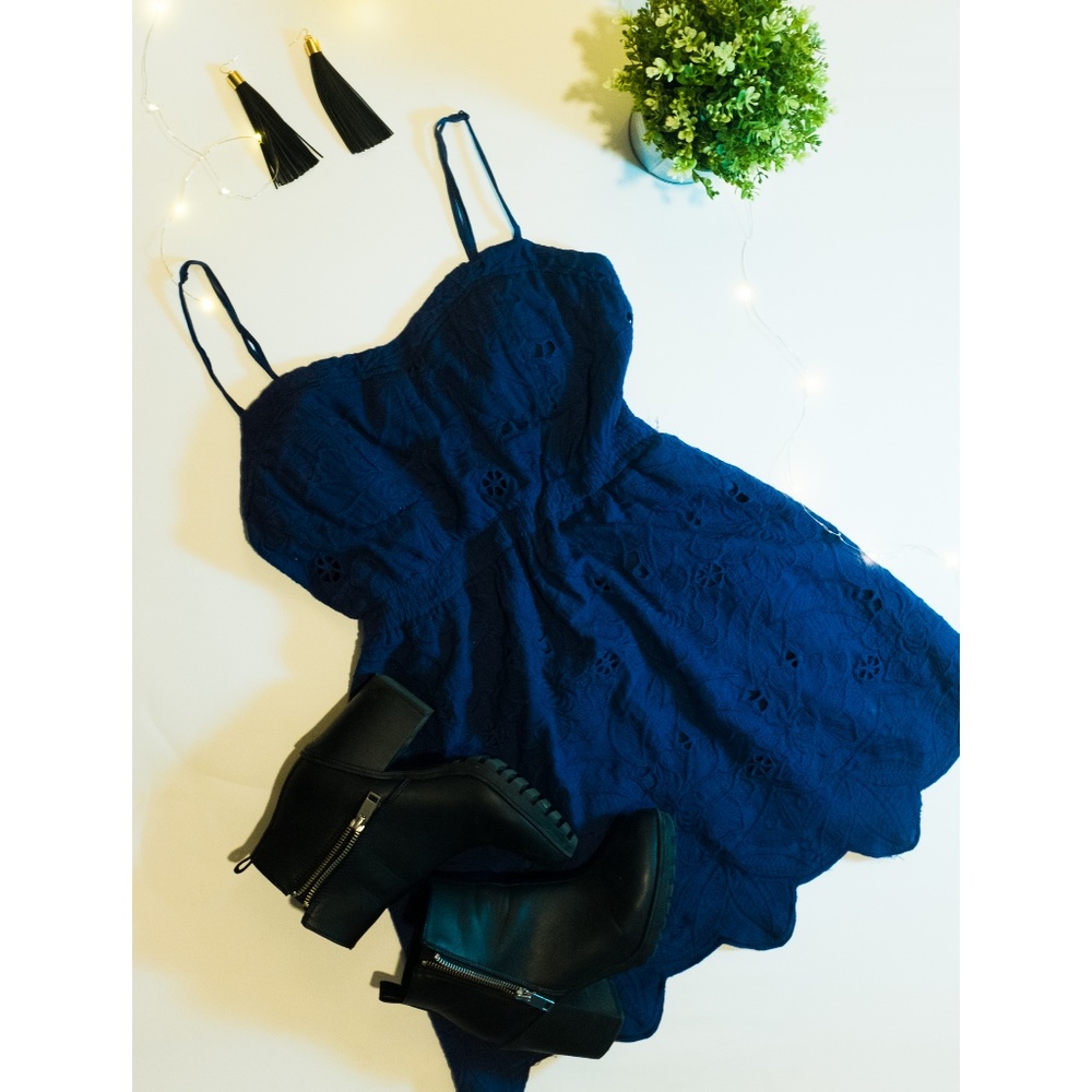 Charlotte russe bohemian navy blue dress